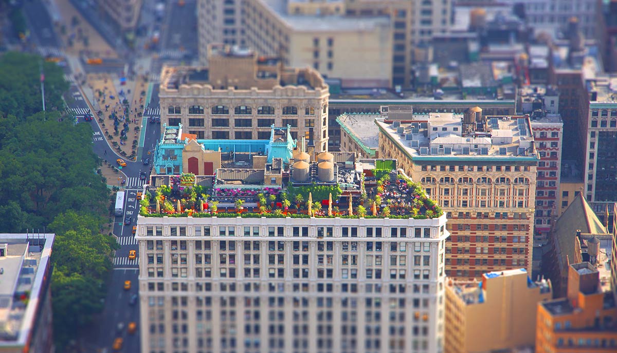 Plexitavla New York Rooftop foto 70x40cm